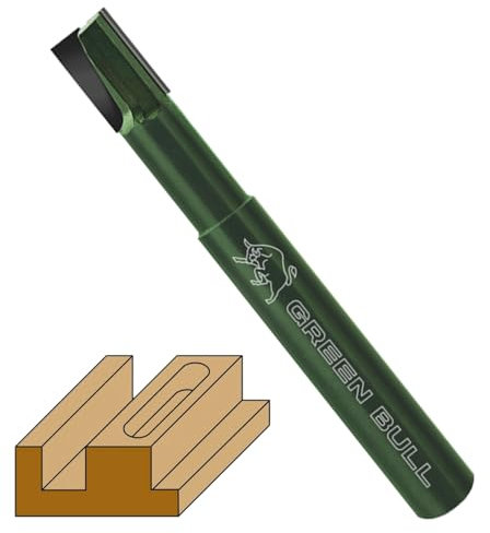 Fraiser GREEN BULL – Diamant-Fräser für Schnitte und Nuten in Holz, Kunststoff und Leichtmetallen, Schaft 8mm, Durchmesser 8mm, Schnitttiefe 12–25mm – für CNC und Handoberfräse