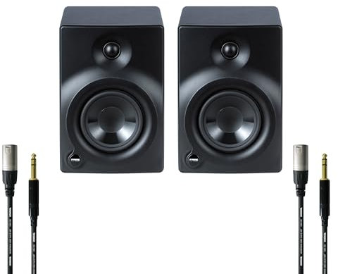 Fame Audio Orbital 205S Aktive Studiomonitor Set, 2-Wege Nahfeld Lautsprecher, 5.25 Tieftöner, 1 Hochtöner, 70W RMS, 55-20.000Hz, XLR, Klinke TRS, 197x276x286mm, 4.75kg, Schwarz