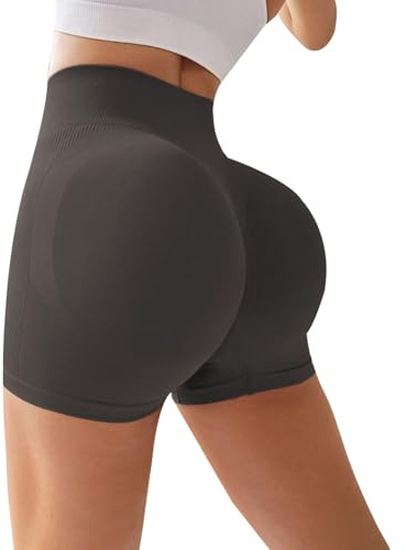 Short Sport Femme Push Up Scrunch Butt Legging Court Taille Haute Shorty Anti Frottement Cuisse Shorts Cycliste Opaque sans Couture pour Yoga Running Fitness Gym Course À Pied