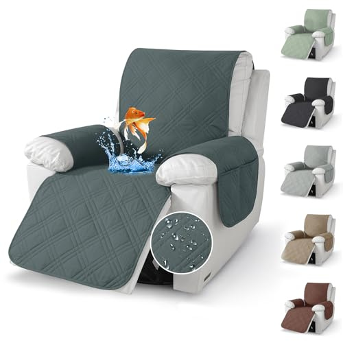 Sesselschoner mit Taschen Sesselbezug für Relaxsessel Fernsehsessel | Sesselschoner schützt Sessel vor Flecken Tierhaaren und Abnutzung