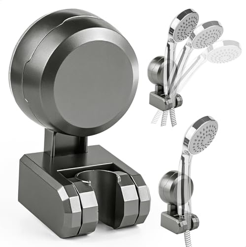 Duschkopfhalterung ohne Bohren,Duschkopfhalterung Saugnapf, Duschbrause Halterung,Universal Handbrause Halterung,Duschhalterung für Duschkopf, hower Head Holder für Badezimmer Balkone(1 Stück,Grau)