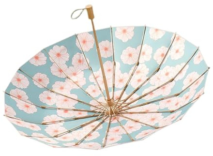 mophrati Faltbarer Sonnenschirm, robust und aus Stoff, für Damen, Knochenwinde, Winddicht, Regenschirm, Kleber, Sonne, Regen, Typ+4