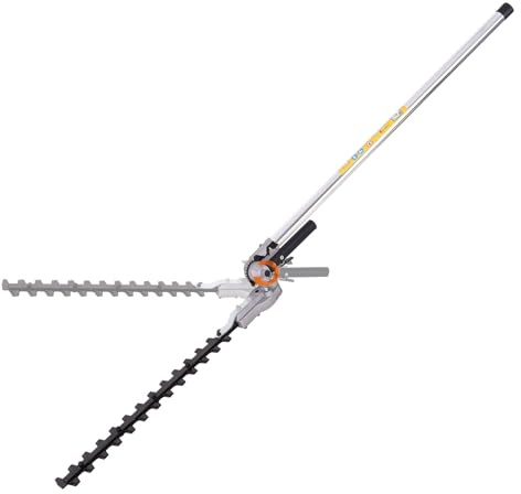 Heckenscherenaufsatz, Heckenschere Messer Universal 43cm Scherblatt | Heckenscherenkopf mit 75cm Aluminium Verlängerungsstange Heckenschere Aufsatz für Akku-Multifunktionsantrieb