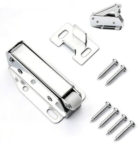 Automatic Spring Catch for Press to Open Cupboard Doors and Loft Attic Hatches Push Door Catches with Screws
