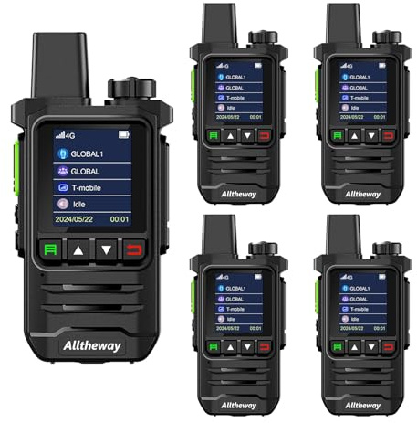Global Walkie Talkie Unlimited Range 4G POC Rapid Radios Long Range Two Way Radio with Earpiece Professional Car, Outdoor, Hiking, No Platform fee(with SIM Card) (K6-5Packs)