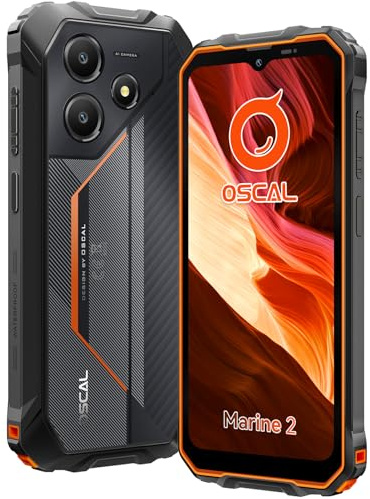 OSCAL Marine 2 Rugged Smartphone, 24GB + 128GB Orange