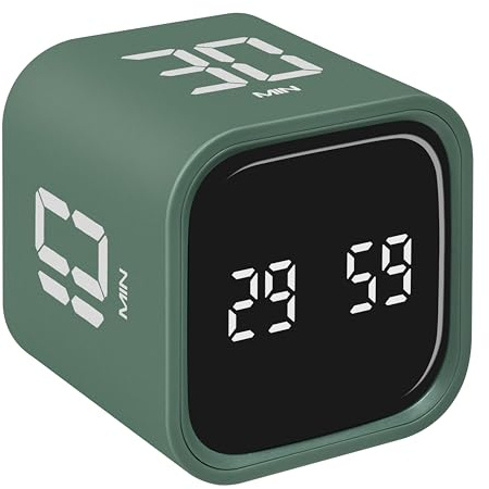 TFA Dostmann Pomodoro Timer Mini Cube Würfeltimer, 38.2061, Küchentimer, zum Backen oder Lernen, für Klausuren, Sporttimer, individuell einstellbar, definierter Countdown, einfach anwendbar, grün