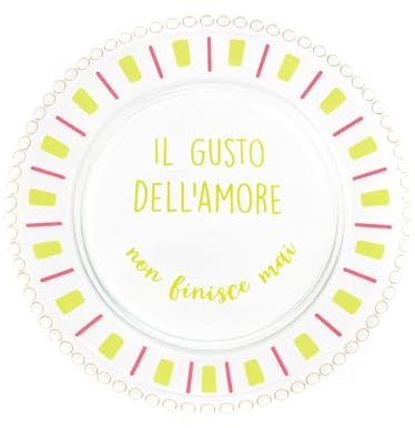 KASANOVA Piatto piano vetro Il gusto dell'amore Color Bloom