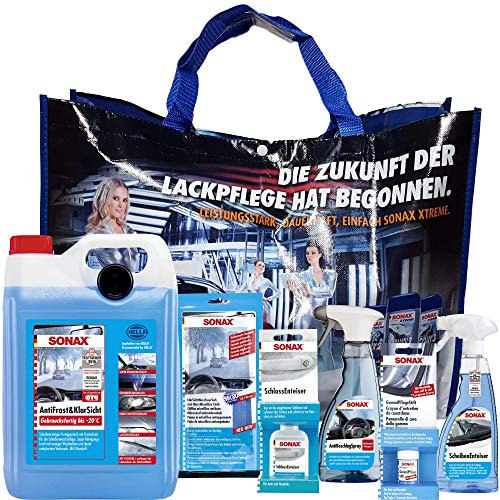 Unbekannt SONAX 7-teiliges, großes Winter Set mit Tragetasche (ScheibenEnteiser, TürSchlossEnteiser,AntiFrost&KlarSicht) UVM.