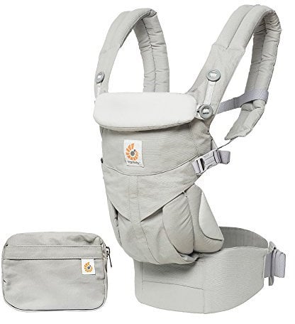 Ergobaby Omni 360 4-Positionen Babytrage für Neugeborene ab Geburt bis 20kg, 4-in-1 Kindertrage Tragesystem, Pearl Grey