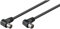 CABLEPELADO Cable antena TV macho hembra, cable coaxial antena de TV, Cable antena TV 90º acodado, Cable televisión, decodificador, HDTV, DVB-T2, DVB-C, DVB-S, TV y Radio, 75 Ohm, Negro, 2.5 metros