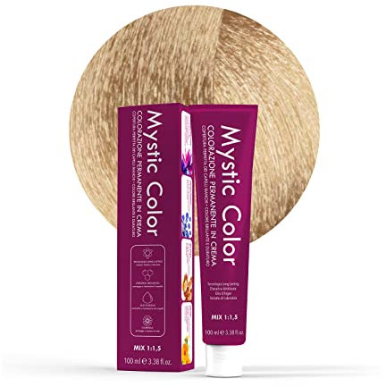Mystic Color - Coloración Permanente en Crema con Aceite de Argán y Caléndula - Tinte de Larga Duración, Tinte Pelo Mujer - Color Rubio Platino Natural 10-100ml