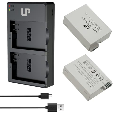 LP LP-E8 Akku 2er Pack mit Dual-Ladegerät für Canon EOS | Kompatibel mit Canon EOS Rebel T2i T3i T4i T5i 550D 600D 650D 700D Kiss X4 X5 X6i X7i, Nicht für T2 T3 T4 T5