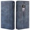 HualuBro Coque Moto G7 Power, Etui Housse à Rabat en Retro PU Cuir Flip Leather Case Cover Antichoc Portefeuille Protection Stand Coque pour Motorola Moto G7 Power (Bleu)