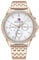 Tommy Hilfiger Multi Zifferblatt Quarz Uhr für Damen mit Rotgoldfarbenes Edelstahlarmband - 1782143