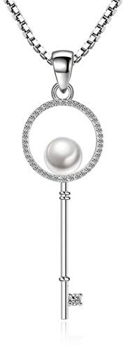 Collier pour femme en argent 925 avec pendentif en forme de clé AAA en oxyde de zirconium