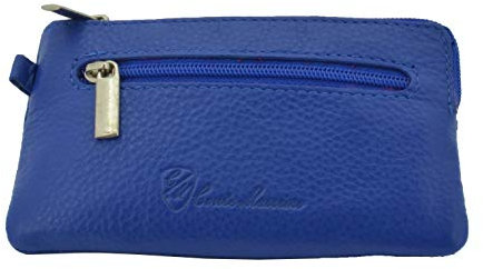 CONTE MASSIMO Portachiavi Per Uomo e Donna, Vera Pelle, 2 Tasche con Cerniera e Ganci, Con Scatola Regalo