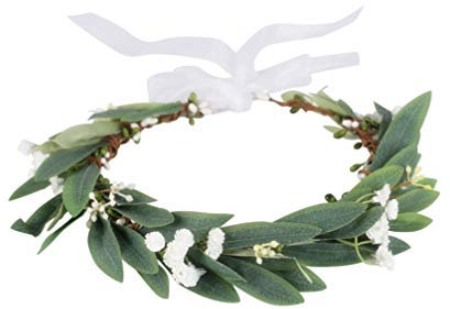 minkissy Braut Grünes Blatt Krone Stirnband Olivenblätter Frauen Mädchen Boho Kopfschmuck Floral Haarschmuck Foto Requisite Urlaub Feiertage Party