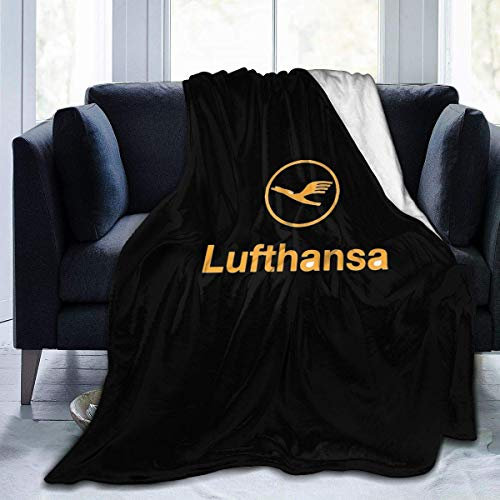 XBFHG Lufthansa Fleece Decke, Weiche und warme Flanell Decke für Couch, Sofa, Bed, Schwarz, King, 100% Fleece, 1 Count, 1 Decke