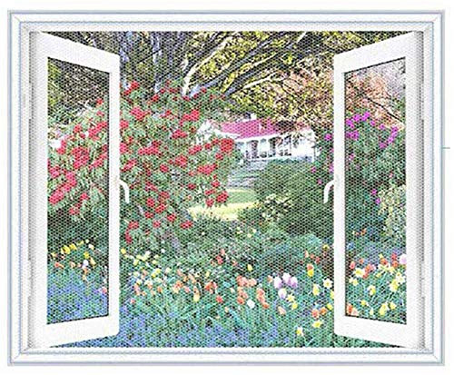 ANQI Red protectora de ventana para gato, malla de seguridad con velcro adhesivo autoadhesivo, protección contra mosquitos, 120 x 220 cm, color blanco