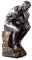 Tiefe Kontemplationsfiguren Der Denker - Auguste Rodin Skulptur in Bronze Statue, abstrakte Harzskulptur, Kunstskulptur Dekorationen Für Office,Silber