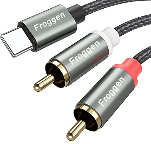 Froggen Cavo Audio 2RCA a Lightning, Adattatore Audio da iOS a RCA Compatibile con iPhone 6/7/7P/8/8P/11/X/XR/XS/XS MAX/12 Pad Pod, per Auto, Home Theater, Altoparlante, Amplificatore di Potenza ecc
