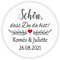 MameArt 50 Stickers Aufkleber Hochzeit Personalisiert Schön DASS Du da bist, 4cm Etikett für Hochzeit Gastgeschenk Taufe Kommunion Feste Geschenke Präsente (Weiß)
