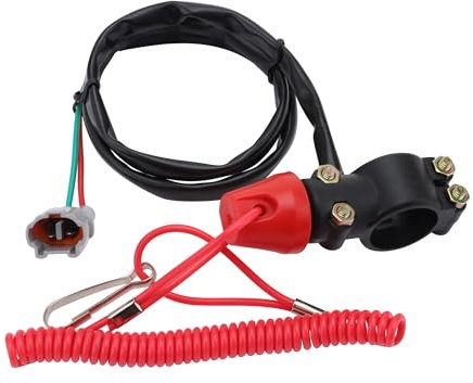 GOOFIT Moto 22mm 7/8 ON OFF Pulsante del manubrio controllo del controller montato Interruttore spegnimento Con Flug Impermeabile Sostituzione per ATV Dirt Bike Go Kart Scooter Pit Bike