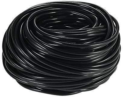 MUGAR- Manguera de riego por goteo. Tubo de goteo de polietileno de 100 metros y 12 milímetros sin goteros color negro, para agricultura y jardines particulares.