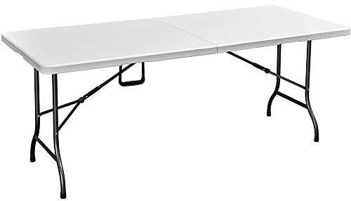Lomadox Gartentisch Tisch Terrassentisch klappbar rechteckig in weiß 180 cm breit