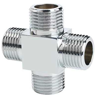 Add-A-Tee G1/2-Zoll-Schlauchverbinderadapter für Winkelventiladapter, Duscharme, WC-Bidet-Sprüher, Schlauch-Armaturen (1 x 4 Stück)