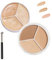 Tri-Color Concealer, Sweet Mint Concealer, 3-in-1 Foundation, Concealer zur Korrektur der Gesichtsfarbe (mit 1 Pinsel/3 Puffs) (Size : Tri-Color Concealer kit 1#)
