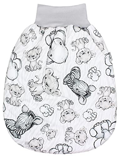TupTam Baby Strampelsack Schlafsack mit breitem Bund Winterschlafsack für Mädchen Jungen Babyschlafsack, Farbe: Safari Beige, Größe: 0-6 Monate