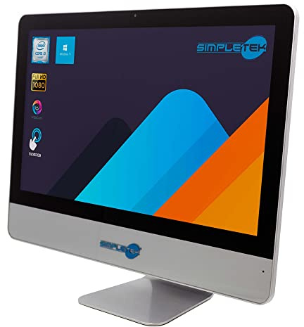 SIMPLETEK All in One TouchScreen 22 Zoll FHD Core i3 2,5 GHz Windows 11 | 4 GB RAM SSD 120 GB | Webcam Mouse Tastatur Wireless PC Fixed Computer Geschäft