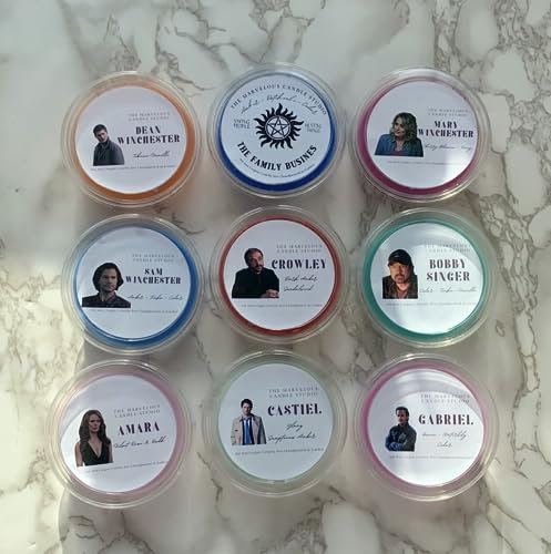 Supernatural Wax Melts Sample Box | SPN | Fandom Vegan Wax Melts | Dean Winchester | Sam Winchester | Castiel | Crowley | Amara | Gabriel..
