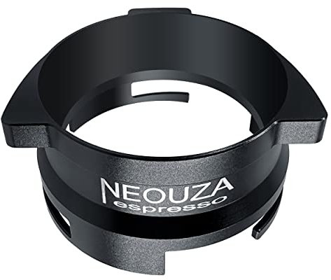NEOUZA 54mm Coffee Dosing Funnel Ring Black Aluminum Compatible for Sage Breville 870/875/878/880 Barista Espresso Machine Portafilter Smart Hand Free