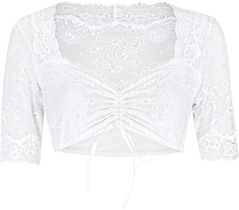 Nina von C. Halbarm Spitzen Dirndlbluse Malina 16463892 | Weiß