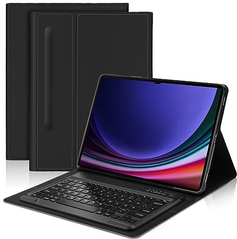 JADEMALL Samsung Galaxy Tab s9 Ultra Tastatur - Bluetooth Tastatur mit Hülle für Samsung Galaxy Tab S9 Ultra 14,6 Zoll 2023 (SM-X910/X916B), Deutsches QWERTZ Layout (Schwarz)
