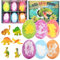 6 Pieces Dinosaur Egg Bath Bombs Set for Kids, 100g Each, Large Dino Egg Shower Bath Balls Fizzies with Mini Dinosaur Toys Inside for Easter Day, Christmas, or Birthday Gifts for Boys Girls