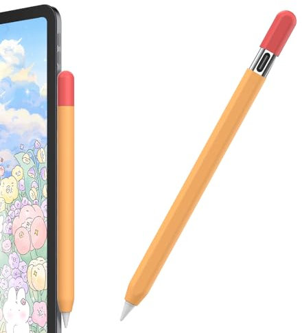 AhaStyle Duotone Apple Pencil (USB-C) Case 2023 Silicone Ultra Thin Protective Cover Skin Apple Pencil Sleeve Anti-slip Grip Compatible with Apple Pencil USB C (Orange+Red)