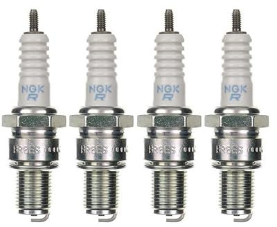 Zündkerzen Set BR6ES 4 Stück – passend für Honda MT 50 S, Roller/Motorräder – Zündkerzen 14 mm, entstört