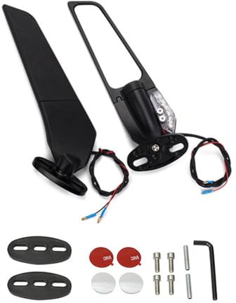 Whrcy Blinker Motorrad-Winglets,Motorrad-Spiegelblinker - -Multifunktions-Motorrad-Rückspiegel,Richtungsverstellbarer Windabweiser für Pendler, Reisen, Paketzustellung