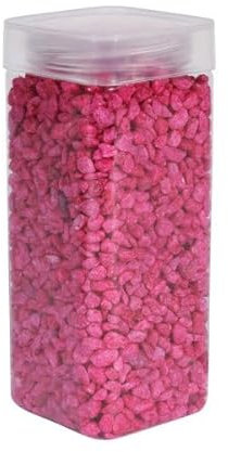 1Buy UK 900g of New Assorted Natural Decorative Stones Pebbles Craft Table Decoration Pot Vase Fillers Garden Weddings Rocks Aquarium (Hot Pink)
