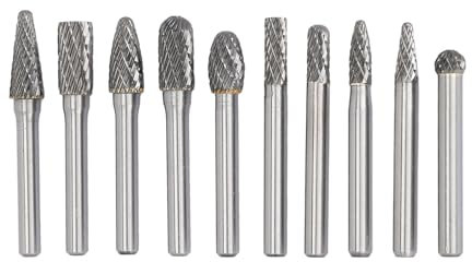BTCKFC Juego de puntas de limas rotativas de 10 piezas Juego de puntas de limas de carburo de tungsteno para pulido de madera y metal