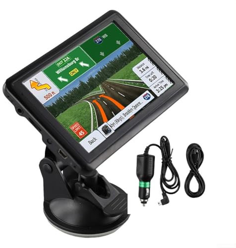 URPIZY Auto Navi Einfach zu bedienen Auto LKW GPS Navigationsgerät 5 Zoll Display 8GB + 128MB Speicher Spurassistent