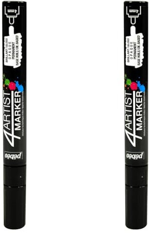 PEBEO 4Artist Black Marker - 4mm, Round (Pack of 2)