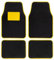 Tapis en Moquette universels pour Voiture avec talorène en Caoutchouc et Bord Couleur Jaune Tapis antidérapants et lavables Avant 45 x 65 cm arrière 44 x 33 cm