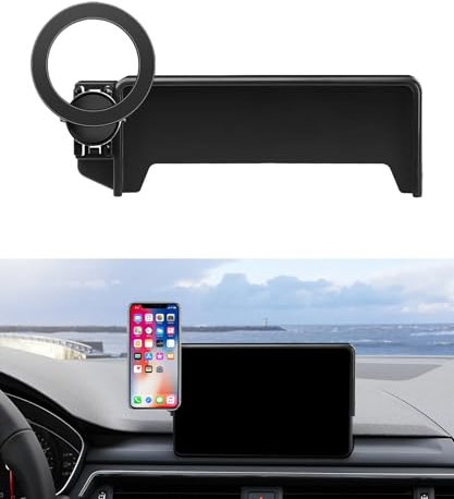 MaserWeller Kfz-Handyhalterung für Audi A4 & S4 17-19 Zubehör/Q5 18-20 Zubehör A5 18-19 Zubehör 7 Zoll Bildschirm Fester Clip, Handyhalterung kompatibel mit MagSafe, 360° Drehung Handyhalter