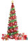 Albero di Natale pieghevole 150 cm, albero di Natale artificiale in PVC con luminoso LED, Babbo Natale e effetto glitterato, supporto stabile a quattro piedi, decorazione di Natale 50 luci calde per