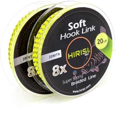 2 Stück Karpfen Angelschnur 8 Strang geflochten Hakenverbindung 20m DREI Größen Grob Karpfen-Angelgerät (FBA-YX201-20LB)